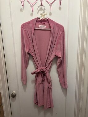 Pink Juicy Couture velour robe with rhinestone logo